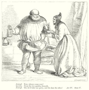 De lystige koner i Windsor (kobberstik) af Henry Courtney (after) Selous