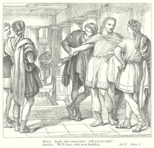Timon af Athen (kobberstik) af Henry Courtney (after) Selous