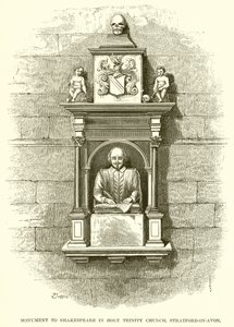 Monument til Shakespeare i Holy Trinity Church, Stratford-on-Avon