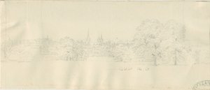 Lichfield - North View (fjern): blyantstegning, nd [1788-1855] (tegning) af Henry Curzon Allport
