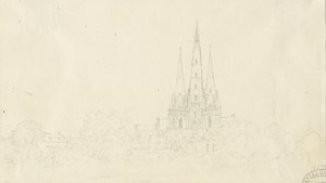 Lichfield Cathedral - East View: blyantstegning, nd [?19. århundrede]