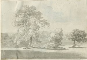 Shenstone - Little Aston Hall: pen og vask tegning, nd [1788-1855] (tegning)