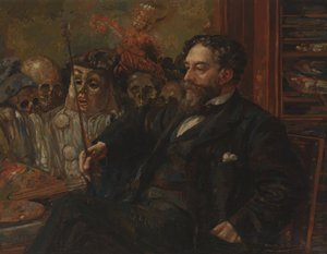 Portræt af James Ensor af Henry De Groux