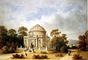 Et design til Hamilton Mausoleum (akvarel) af Henry Edmund Goodridge
