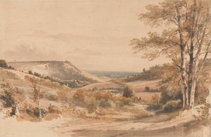 Boxhill fra Westhumble Lane af Henry Edridge