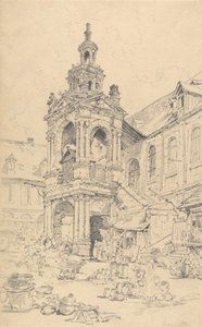Verandaen i Halle of the Haute Vielle Tour, Rouen af Henry Edridge