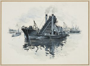 Ruoppaaja Salford Docksissa