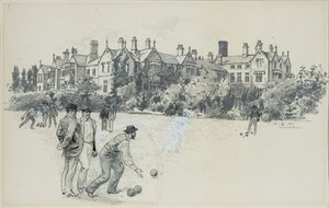 Cheadle Asylum fra Bowling Green af Henry Edward Tidmarsh