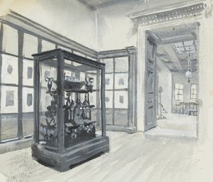 Indvendigt billede af British Museum, der viser galleriet med graveringer af Henry Edward Tidmarsh