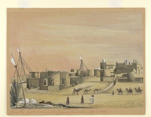 En del af den indfødte by Kurachee (Karachi), april 1851 (akvarel på papir)