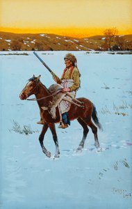 Indisk vender tilbage fra jagten, 1912 af Henry Francois Farny