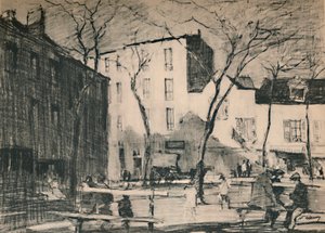 La Place Du Tertre En uberørt landsbyplads, c1927, 1927