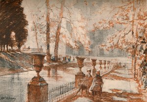 Luxembourg Paris elsker træer og børn., c1927, 1927