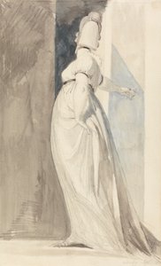 Set bagfra af en stående kvinde, kaldet fru Fuseli af Johann Heinrich Füssli