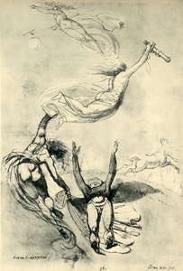 Død helt med gudinder, 1778, 1943. af Johann Heinrich Füssli