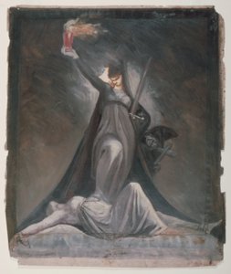 Studie for inkvisition, Illustration til Columbiad af Johann Heinrich Füssli