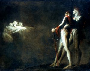 De tre hekse, der vises for Macbeth og Banquo, slutningen af det 18. århundrede