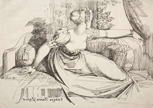 Kvinde på en sofa af Johann Heinrich Füssli