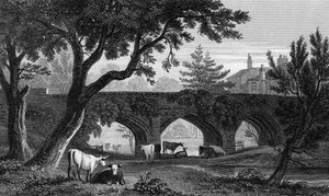 Eltham Bridge, Kent, graveret af Henry Adlard, 1832