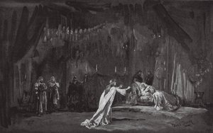 Scene fra Kong Lear (litografi) af Henry Hawes Craven Green