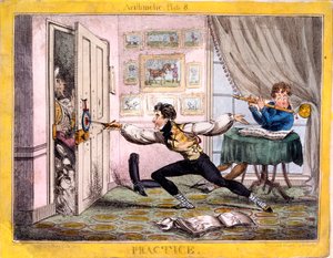Praksis, 1827 (håndfarvet radering)