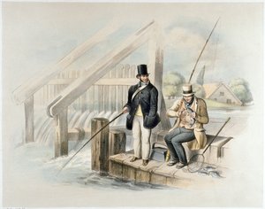 Ørredfiskeri, Beddington Park, fra et sæt på seks billeder af 