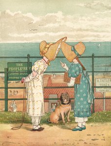 Sladderende mennesker (farve litho)
