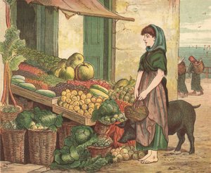 Fattige mennesker (farve litho)