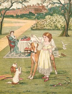 Prinsessen og hendes kæledyr (farve litho)