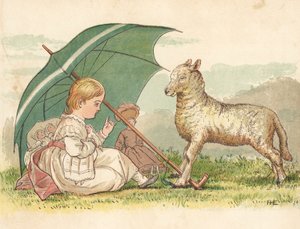 Prinsessen og Lammet (farve litho)