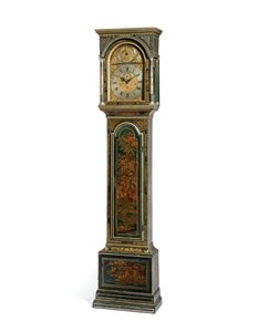 George III blå Japanned kvart slående lang urkasse, York, ca. 1760 (træ og metal) (se også 615808) af Henry Hindley