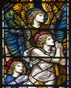 Buckland, St Mary, James Powell & Sons, Henry Holiday, The Barcote Chapel, Praising Angels, 1889 af Henry Holiday