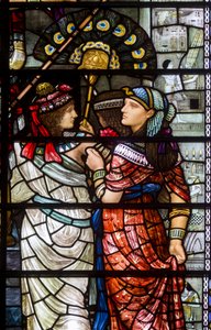 Durham Cathedral, Holday Workshop, Henry Holiday, Moses forlader Faraos hof, detalje, 1895 af Henry Holiday