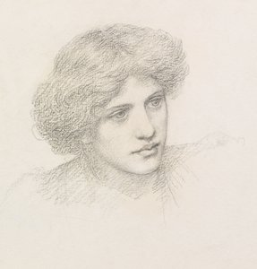 Head of a Man, muligvis Gaetano Meo (blyant) af Henry Holiday