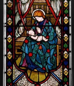 Madonna og barn, 1863 (farvet glas) af Henry Holiday