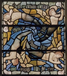 O All Ye Winds Of The Gods, Benedicite vinduesdetalje, ca. 1895 (farvet glas) af Henry Holiday
