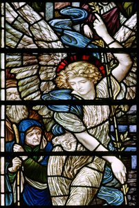 Romsey Abbey, James Powell & Sons, Henry Holiday, The Pool of Bethesda detalje, Angel, 1890 af Henry Holiday