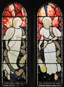 Sensing Angels, 1882 (farvet glas) af Henry Holiday