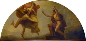 Epimetheus Receiving Pandora, 1834 (olie på mahognipanel)