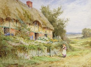 The Pet Rabbit (olie på lærred) af Henry John Sylvester Stannard