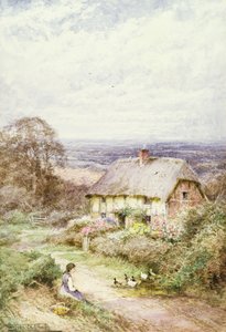 The Thatched Cottage (akvarel)