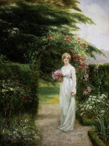 I rosenhaven. Maleri af Yeend King (1855-1924) Privat samling.