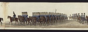 Del af panoramaudsigt over hele begravelsesoptoget af Arthur, hertug af Wellington (farvet akvatint)