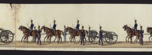 Del af panoramaudsigt over hele begravelsesoptoget af Arthur, hertug af Wellington (farvet akvatint) af Henry Jr and Sala Alken