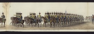 En del af panoramaudsigten over hele begravelsesoptoget af Arthur, hertug af Wellington (farvet akvatint) af Henry Jr and Sala Alken