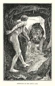 Androkles i løvens hule (kobberstik) af Henry Justice Ford