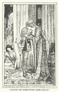 "Blanche Dronningen-Moder kysser Herman" (litho) af Henry Justice Ford