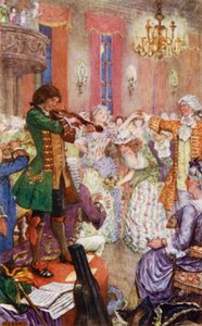 Blind Jack spiller på sin violin ved samlingsballerne af Henry Justice Ford