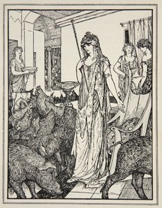 Circe sender svinet (The Companions of Ulysses) til Styes, frontispice fra 