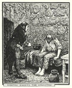 Dantes begærer gryden (litho) af Henry Justice Ford